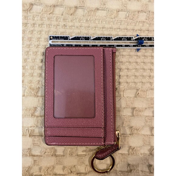 Coach ID Wallet Card Holder Coin Holder Keychain Dusty Rose Zip Top Lightweight - Picture 12 of 12